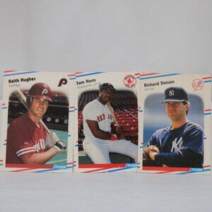 Set of 3 Vintage 1988 Fleer MLB Baseball Cards